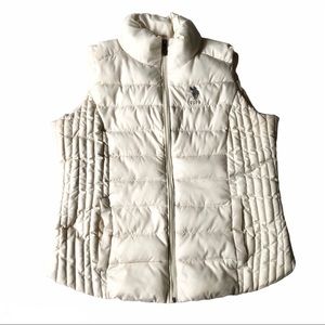 US Polo Assn Puffer Vest Women’s L White Coat Zip Up Coastal Classic Spring Hike